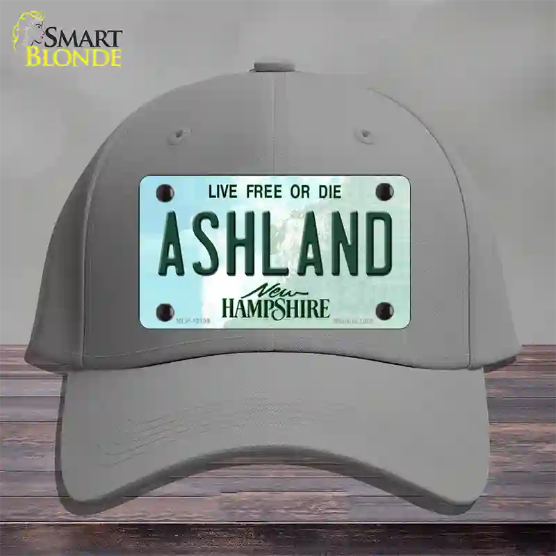 Ashland New Hampshire Novelty License Plate Hat Cotton / Gray