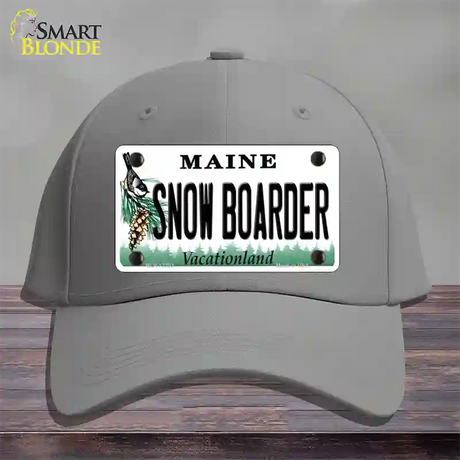 Snow Boarder Maine Novelty License Plate Hat Cotton / Gray