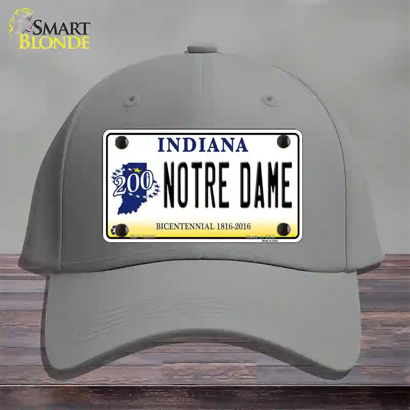 Notre Dame Indiana Novelty License Plate Hat Cotton / Gray