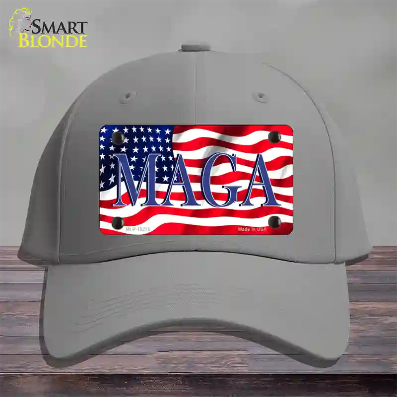 MAGA Flag Novelty License Plate Hat Cotton / Gray