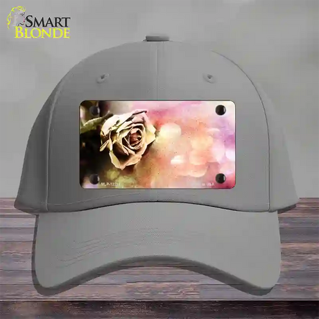 Watercolor Rose Novelty License Plate Hat Cotton / Gray