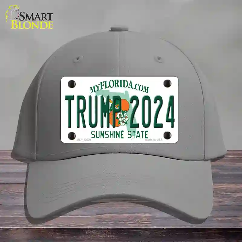 Trump 2024 Florida Novelty License Plate Hat Cotton / Gray