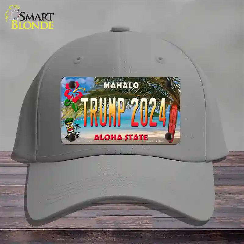 Trump 2024 Hawaii Novelty License Plate Hat Cotton / Gray