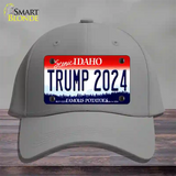 Trump 2024 Idaho Novelty License Plate Hat Cotton / Gray