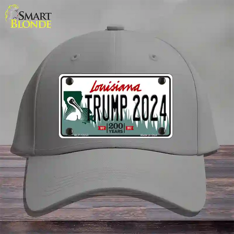 Trump 2024 Louisiana Novelty License Plate Hat Cotton / Gray