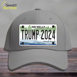 Trump 2024 Michigan Novelty License Plate Hat Cotton / Gray