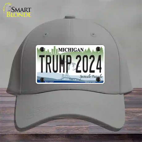 Trump 2024 Michigan Novelty License Plate Hat Cotton / Gray