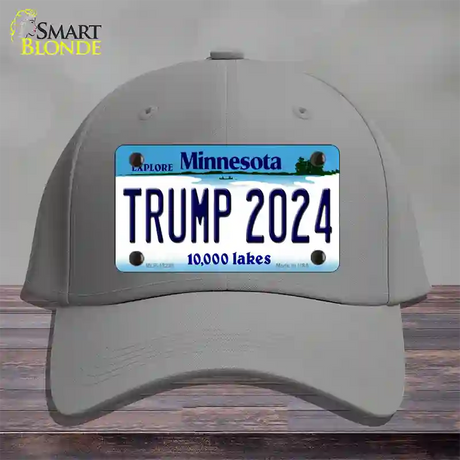 Trump 2024 Minnesota Novelty License Plate Hat Cotton / Gray