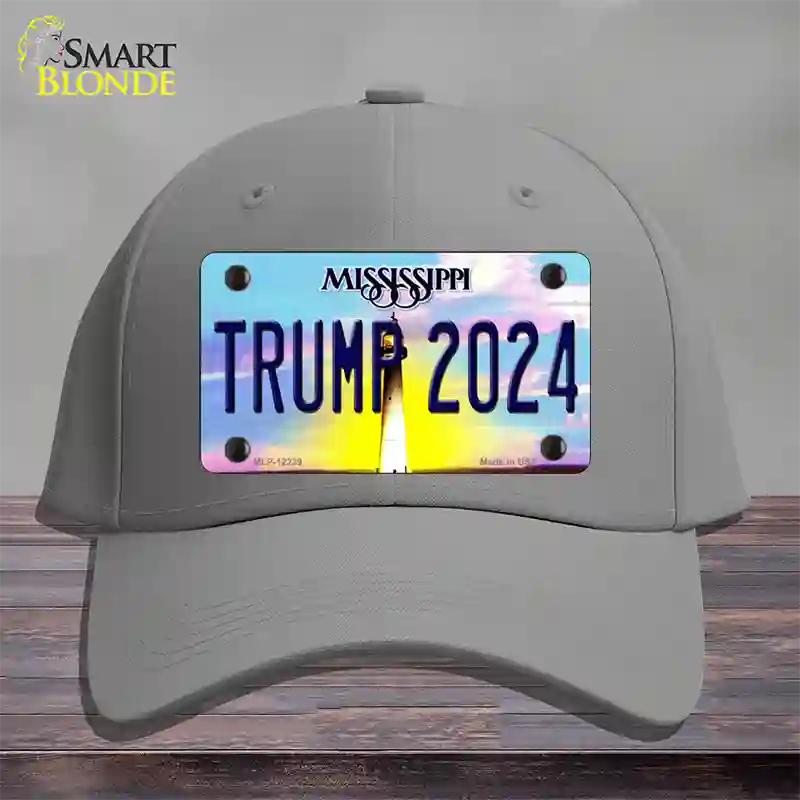 Trump 2024 Mississippi Novelty License Plate Hat Cotton / Gray