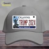 Trump 2024 Oklahoma Novelty License Plate Hat Cotton / Gray