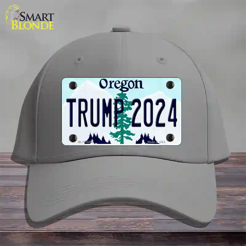 Trump 2024 Oregon Novelty License Plate Hat Cotton / Gray