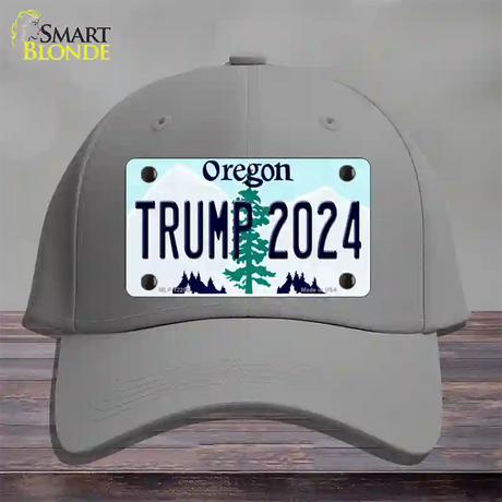 Trump 2024 Oregon Novelty License Plate Hat Cotton / Gray