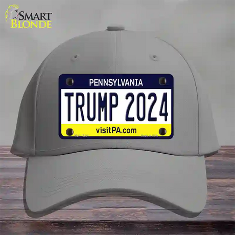 Trump 2024 Pennsylvania Novelty License Plate Hat Cotton / Gray