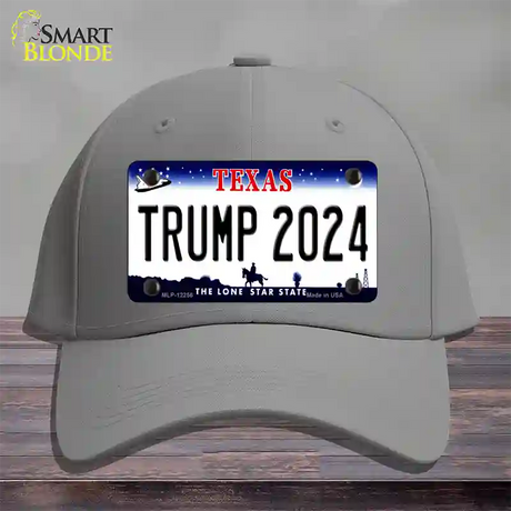 Trump 2024 Texas Novelty License Plate Hat Cotton / Gray