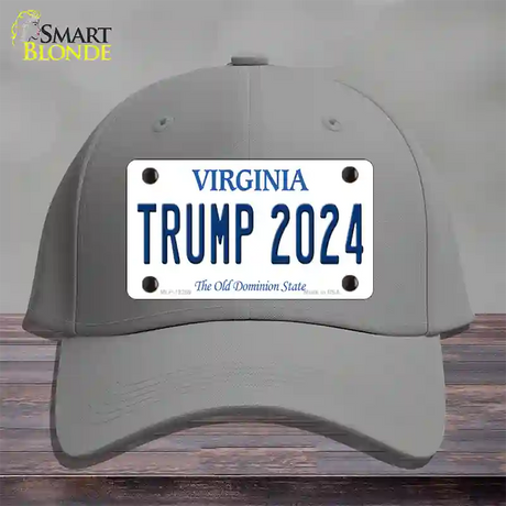 Trump 2024 Virginia Novelty License Plate Hat Cotton / Gray