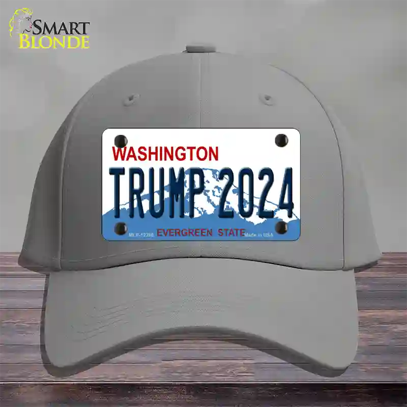 Trump 2024 Washington Novelty License Plate Hat Cotton / Gray