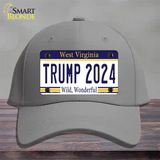 Trump 2024 West Virginia Novelty License Plate Hat Cotton / Gray