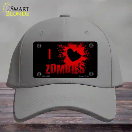 I Love Zombies Novelty License Plate Hat Cotton / Gray