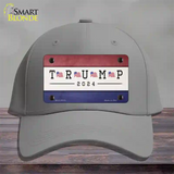 Trump 2024 USA Flag Novelty License Plate Hat Cotton / Gray