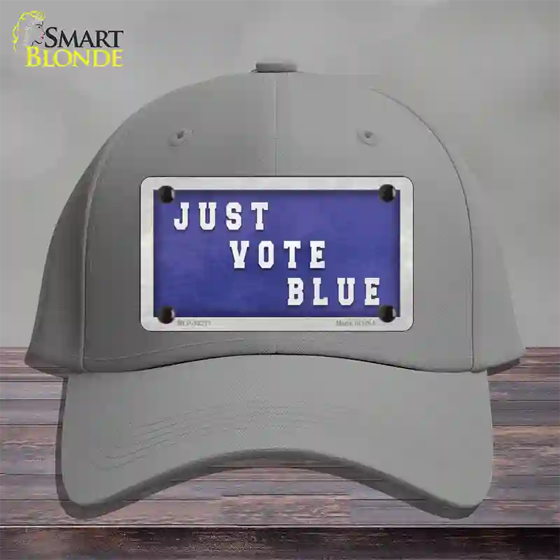 Just Vote Blue Novelty License Plate Hat Cotton / Gray