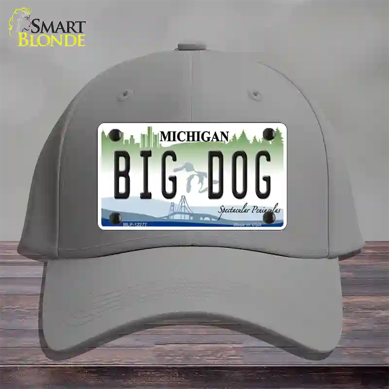 Michigan Big Dog Novelty License Plate Hat Cotton / Gray