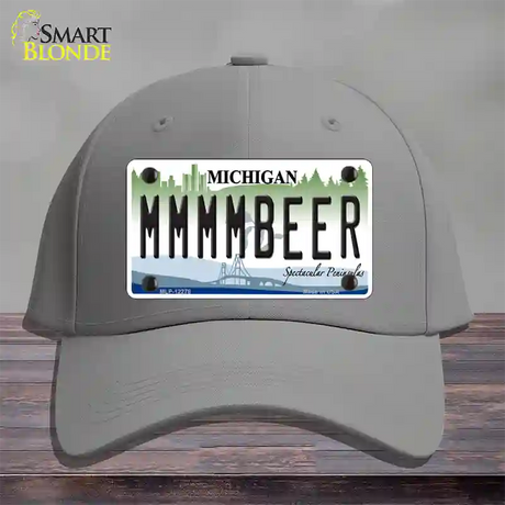 Michigan MMMMBeer Novelty License Plate Hat Cotton / Gray