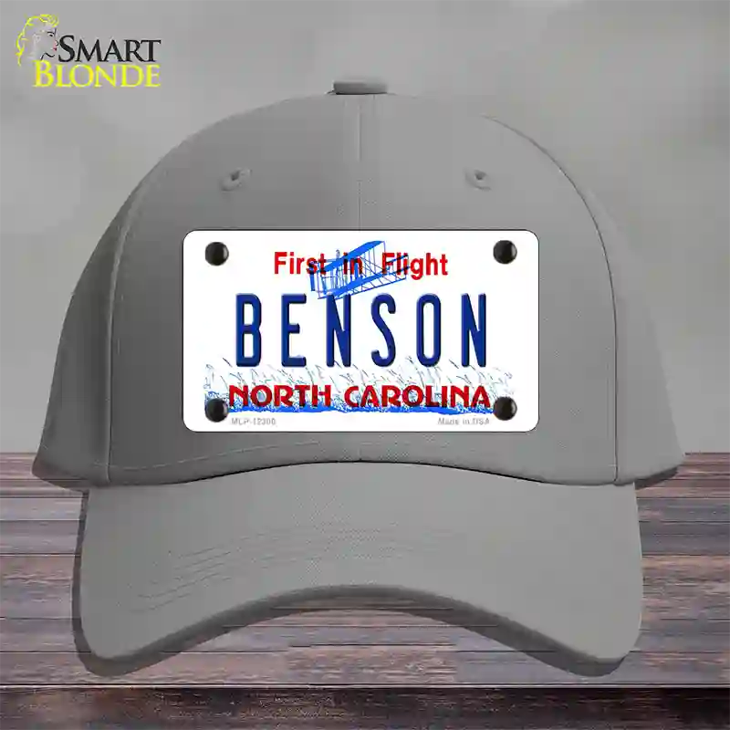 North Carolina Benson Novelty License Plate Hat Cotton / Gray