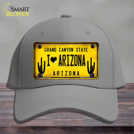 I love Arizona Yellow Novelty License Plate Hat Cotton / Gray