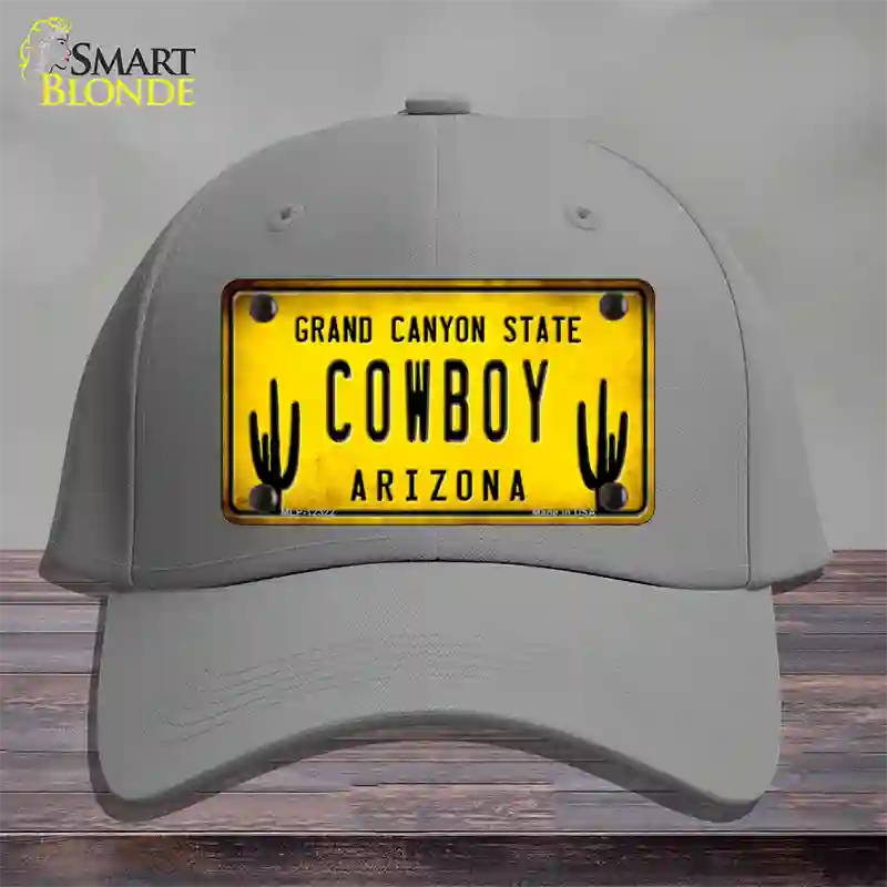 Arizona Cowboy Novelty License Plate Hat Cotton / Gray