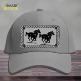 Two Running Horses Novelty License Plate Hat Cotton / Gray