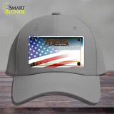 Montana with American Flag Novelty License Plate Hat Cotton / Gray