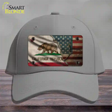 California/American Flag Novelty License Plate Hat Cotton / Gray