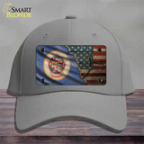 Minnesota/American Flag Novelty License Plate Hat Cotton / Gray