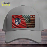 Tennessee/American Flag Novelty License Plate Hat Cotton / Gray