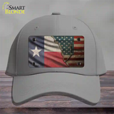 Texas/American Flag Novelty License Plate Hat Cotton / Gray