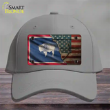 Wyoming/American Flag Novelty License Plate Hat Cotton / Gray