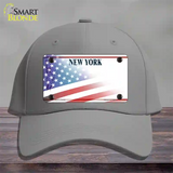 New York Liberty Plate American Flag Novelty License Plate Hat Cotton / Gray