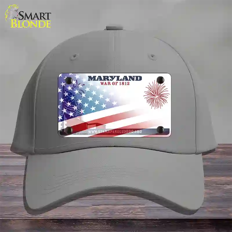 Maryland War Plate American Flag Novelty License Plate Hat Cotton / Gray