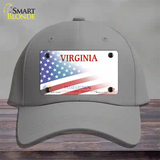 Virginia Jamestown with American Flag Novelty License Plate Hat Cotton / Gray