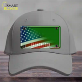 Washington Green with American Flag Novelty License Plate Hat Cotton / Gray