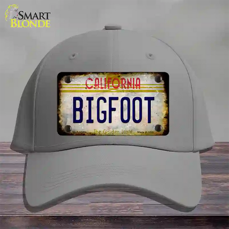 Bigfoot California Novelty License Plate Hat Cotton / Gray