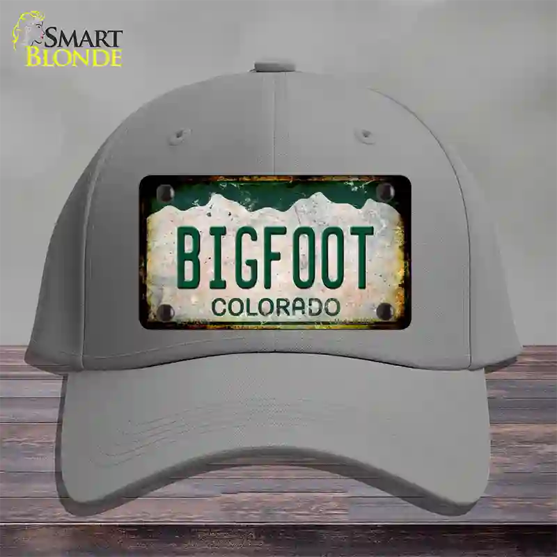 Bigfoot Colorado Rusty Novelty License Plate Hat Cotton / Gray