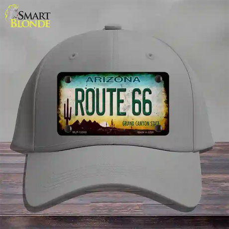 Route 66 Arizona Rusty Novelty License Plate Hat Cotton / Gray