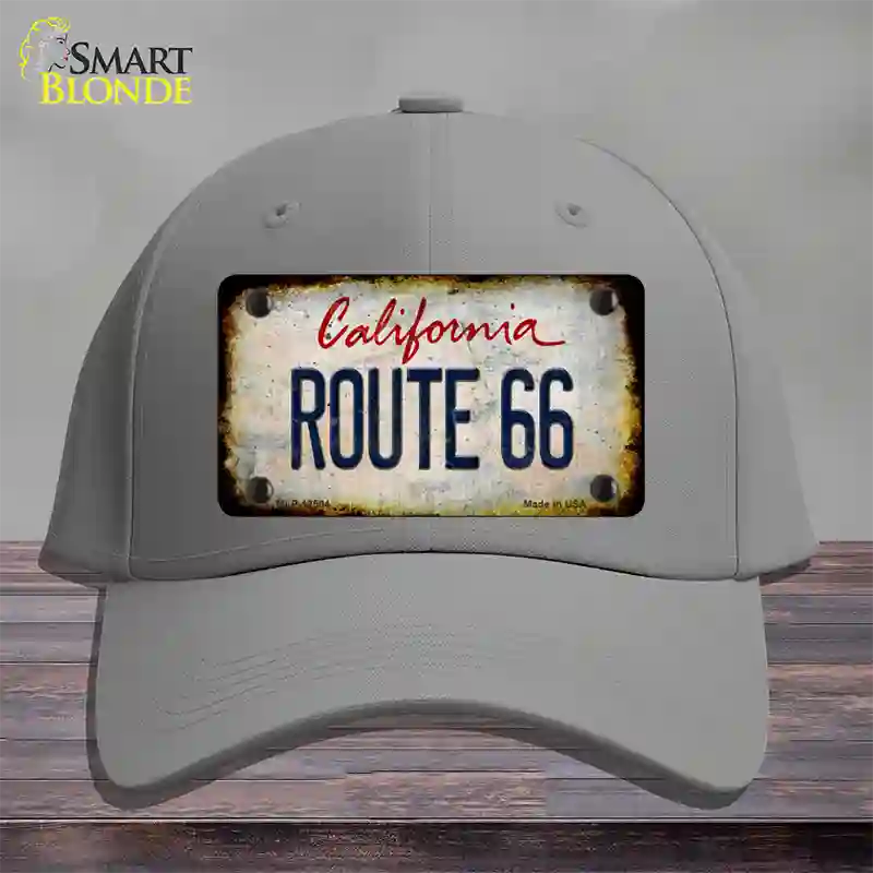 Route 66 California Rusty Novelty License Plate Hat Cotton / Gray