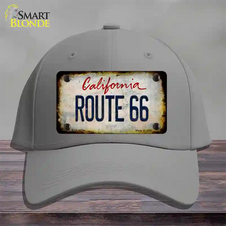 Route 66 California Rusty Novelty License Plate Hat Cotton / Gray