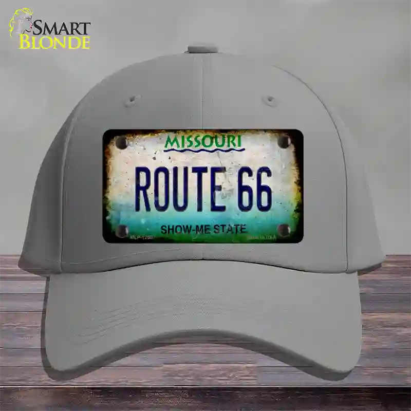 Route 66 Missouri Rusty Novelty License Plate Hat Cotton / Gray