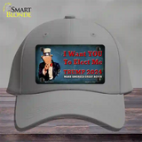 I Want You to Elect Me Trump 2024 Novelty License Plate Hat Cotton / Gray