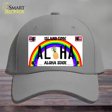 Aloha Pineapple Hawaii Novelty License Plate Hat Cotton / Gray