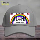 Aloha Coconut Hawaii Novelty License Plate Hat Cotton / Gray