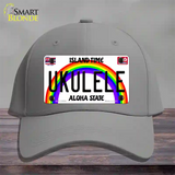 Ukulele Hawaii Novelty License Plate Hat Cotton / Gray